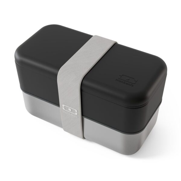 קופסת אוכל נירוסטה שחורה 1.2 ליטר Monbento I