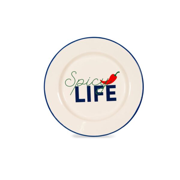 צלחת אמייל מעוצבת 25 ס"מ WD lifestyle I Spicy Life