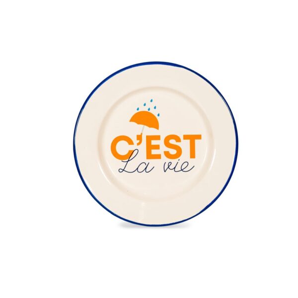 צלחת אמייל מעוצבת 25 ס"מ WD lifestyle I C'est la Vie