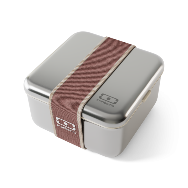 קופסת אוכל מרובעת נירוסטה סוגר ורוד 1 ליטר Monbento I